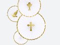 Cake topper First Communion, gold - 6 pc