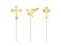 Cake topper First Communion, gold - 6 pc