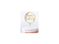 Cake topper Happy Birthday, gold - 1 pc