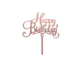 Cake topper Happy Birthday, rose gold - 1 pc