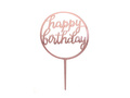 Cake topper Happy Birthday, rose gold - 1 pc