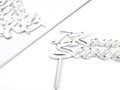 Cake topper silver plexi - 15 cm - 1 pc