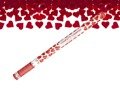 Confetti cannon with hearts, red, 80cm, 1 pc