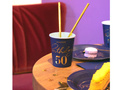 Cups for fiftieth birthday navy blue - 220 ml - 6 pcs.