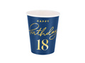 Cups for the eighteenth birthday navy blue - 220 ml - 6 pcs.