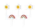 Daisy and rainbow picker candles - 5 pcs.