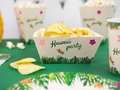 Decorative boxes for chips, crisps Hawaii Party - 4 pcs