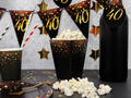 Decorative boxes for popcorn Happy New Year Golden Stars - 6 pcs