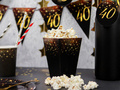 Decorative boxes for popcorn Happy New Year Golden Stars - 6 pcs