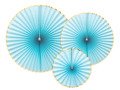 Decorative rosettes, sky blue - 3 pcs