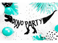 Dino Party Birthday Banner - 20 x 90 cm - 1 pc.