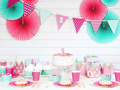 Flag banner for birthday pink - 135 cm - 1 pc.