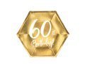 Gold 60th birthday plates - 20 cm - 6 pcs.