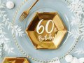 Gold 60th birthday plates - 20 cm - 6 pcs.