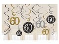 Gold Celebration 60th Swirl Decoration Value Pack - 12 pcs