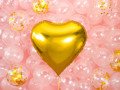 Gold metallic Heart Foil Balloon - 61 cm - 1 pc