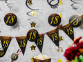 Happy 18th Birthday Swirl Hanging Decoration - 6 pcs.