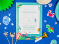 Invitation card Underwater world - 6 pcs