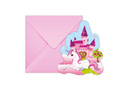 Invitation card & envelope Unicorn - 6 pc