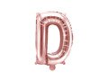 Letter "D" Rose Gold Foil Balloon - 35 cm - 1 pc