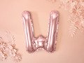 Letter "W" Rose Gold Foil Balloon - 35 cm - 1 pc