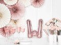 Letter "W" Rose Gold Foil Balloon - 35 cm - 1 pc