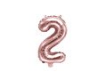 Mini Shape Number 2 Rose Gold Foil Balloon - 35 cm - 1 pc