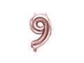 Mini Shape Number 9 Rose Gold Foil Balloon - 35 cm - 1 pc