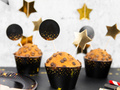 Muffin wrappers, 5 x 7 x 5 cm, Happy New Year Golden Stars - 6 pcs