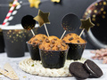 Muffin wrappers, 5 x 7 x 5 cm, Happy New Year Golden Stars - 6 pcs