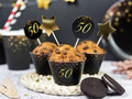 Muffin wrappers Sparkling 50th - 5 x 7 x 5 cm - 6 pcs