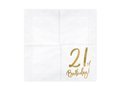 Napkins with the number 21 for birthday - 33 cm - 20 pcs.