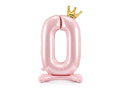 Number 0 Pastel Pink Standing Foil Balloon - 84 cm - 1 pc