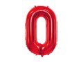 Number 0 red Foil Balloon - 86 cm - 1 pc