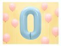 Number 0 sky blue SuperShape Foil Balloon - 86 cm - 1 pc