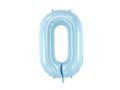 Number 0 sky blue SuperShape Foil Balloon - 86 cm - 1 pc