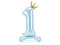 Number 1 Pastel Blue Standing Foil Balloon - 84 cm - 1 pc