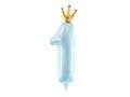 Number 1 sky blue SuperShape Foil Balloon - 90 cm - 1 pc