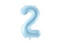 Number 2 sky blue SuperShape Foil Balloon - 86 cm - 1 pc