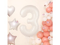 Number 3 Milk Cream Foil Balloon - 100 cm - 1 pc