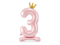 Number 3 Pastel Pink Standing Foil Balloon - 84 cm - 1 pc