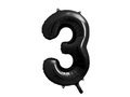 Number 3 black SuperShape Foil Balloon - 86 cm - 1 pc