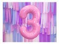 Number 3 pink SuperShape Foil Balloon - 86 cm - 1 pc