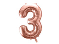 Number 3 rosegold SuperShape Foil Balloon - 86 cm - 1 pc