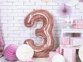 Number 3 rosegold SuperShape Foil Balloon - 86 cm - 1 pc