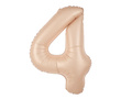 Number 4 Carmel Foil Balloon - 100 cm - 1 pc