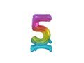 Number 5 Rainbow Standing Foil Balloon - 38 cm - 1 pc