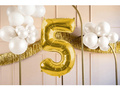 Number 5 gold SuperShape Foil Balloon - 86 cm - 1 pc