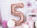 Number 5 rosegold SuperShape Foil Balloon - 86 cm - 1 pc