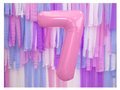 Number 7 pink SuperShape Foil Balloon - 86 cm - 1 pc